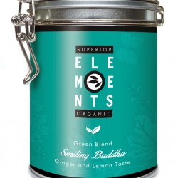 SMILLING BUDDHA - TEA ORGANIC GREEN BLEND -HANDMADE - Ginger Lemon taste cutie metalica