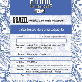 Cafea specialitate Arabica Brazilia macinata decofeinizata prin metoda CO 2 SUPERCRITIC 250g
