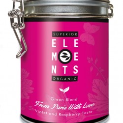FROM PARIS WITH LOVE - TEA ORGANIC GREEN BLEND HANDMADE - Violet Raspberry Taste cutie metalica