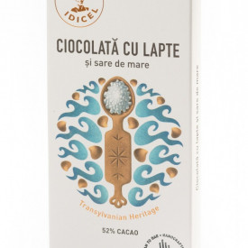 Tabletă Artizanala de Ciocolată cu lapte 54% cacao cu sare de mare Răzvan 80g