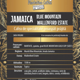 Cafea boabe RARITATE 100% JAMAICA BLUE MOUNTAIN GOLD CUP Arabica 100g