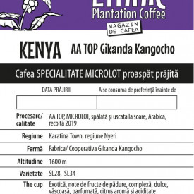 Cafea KENYA AA TOP GIKANDA KANGOCHO MICROLOT Arabica 100g, recolta 2019