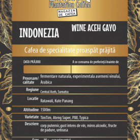 Cafea specialitate boabe INDONEZIA ACEH GAYO WINE 150g cutie metalica