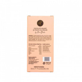 Tabletă Artizanala de Ciocolată Neagră cu Fructe de Padure 100g