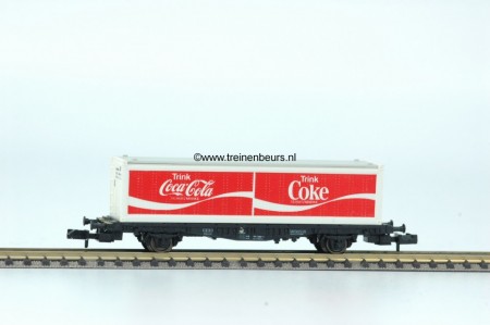 Fleischmann 8243-G Container Containerwagon 2x 20ft Coca Cola gebruikt goede staat