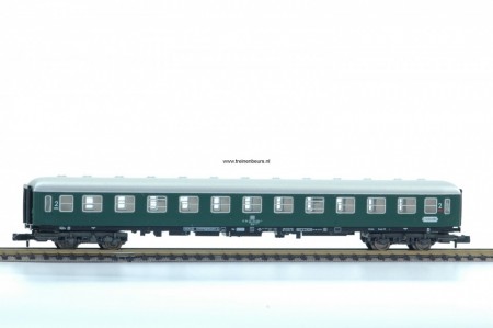 Fleischmann 8114-G Slaapwagen Groen 2e klasse MET BINNERNVERLICHTING gebruikt goede staat
