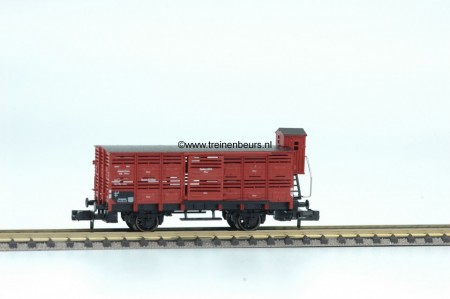 Fleischmann 8366-G Gesloten Gesloten goederenwagon open planken met remmershuis gebruikt goede staat