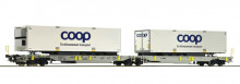 Roco 67385 DSB Draagwagin Set van 2 COOP containers NIEUW uitloop