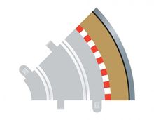 SCALEXTRIC 8240 RADIUS 1 CURVE OUTER BORDERS 45° X 4