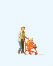 PREISER 28079 Vrouw met kinderwagen