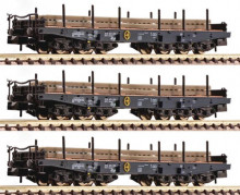 Fleischmann 845508 Drie zwaartransportwagens beladen met staal