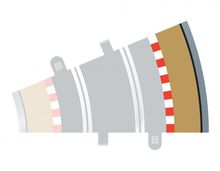 SCALEXTRIC 8239 RADIUS 2 CURVE OUTER BORDERS 22.5° X 4