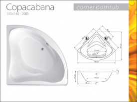 Cada de colt COPACABANA 140x140cm