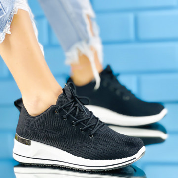 Pantofi Sport Dama Negri din Material Textil Pide
