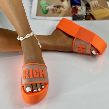 Papuci cu Platforma Oranj din Silicon Rich