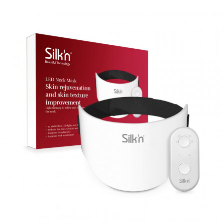 Masca Silk’n LED pentru gat, 4 culori diferite, antirid, antiacnee, antiinflamatoare, reduce roseata