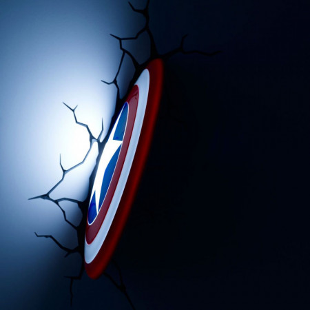 Lampa 3D Captain America Shield luminat