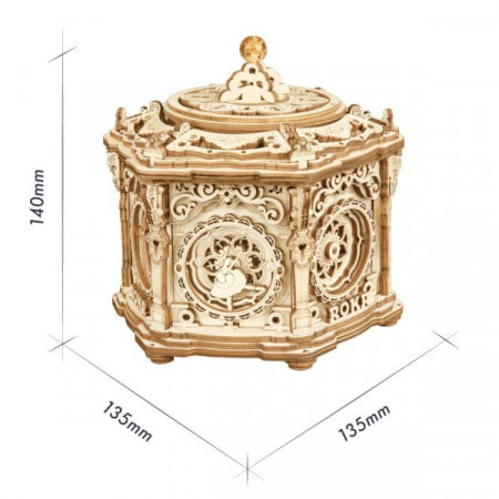 Puzzle 3D lemn Cutie muzicala Gradina secreta dimensiuni