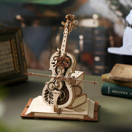Puzzle 3D lemn Cutie muzicala Violoncel