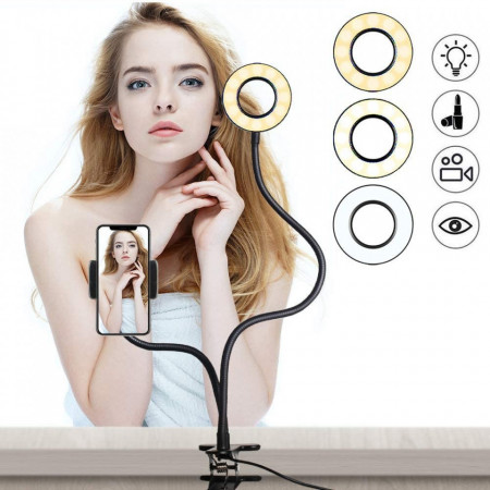 Kit Vlogging cu suport telefon si iluminare LED