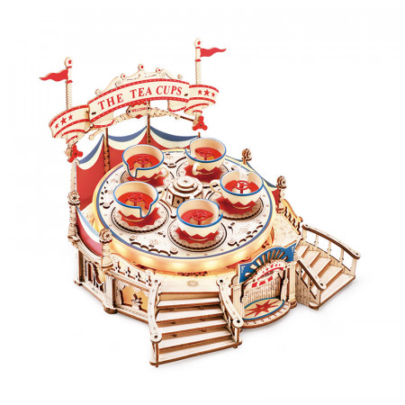 Puzzle 3D lemn Cutie muzicala Carusel Cescute