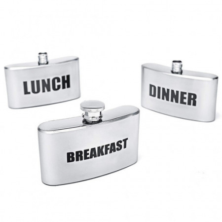 Plosca Breakfast Lunch Dinner cu capac