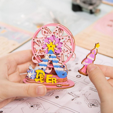 asamblare Puzzle 3D din lemn cutie muzicala For my Dear