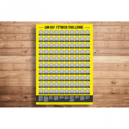 Poster razuibil 100 de zile de fitness pe perete