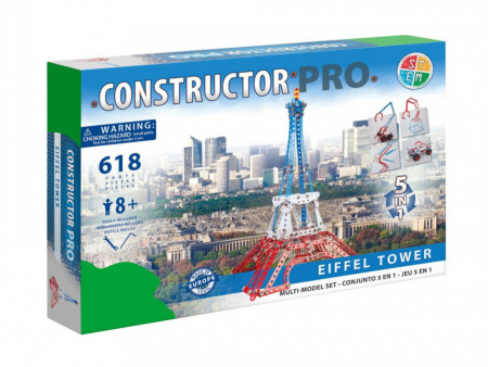 Set constructie Turnul Eiffel 5 in 1 Pro, 618 piese in cutie