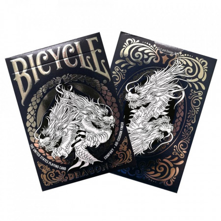 carti de joc bicycle dragon albastru in cutie