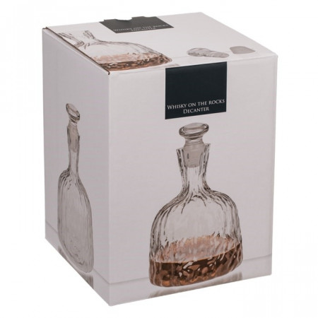 Decantor bauturi Whiskey on the rocks si in cutie alba