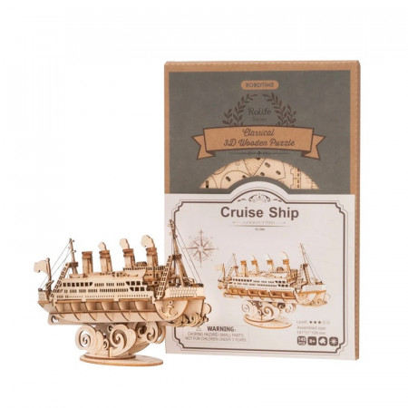 Puzzle 3D din lemn Vas de croaziera si cutie