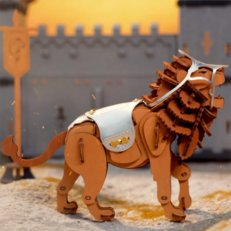 Puzzle 3D lemn Warrior Lion 1