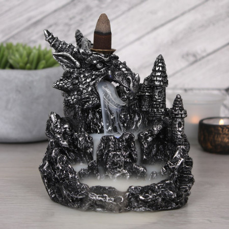 vas aromaterapie cascada de fum dragon argintiu