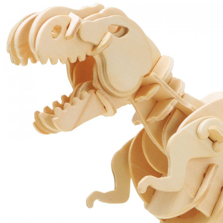 puzzle 3d din lemn dinozaur t-rex controlat prin sunet 3