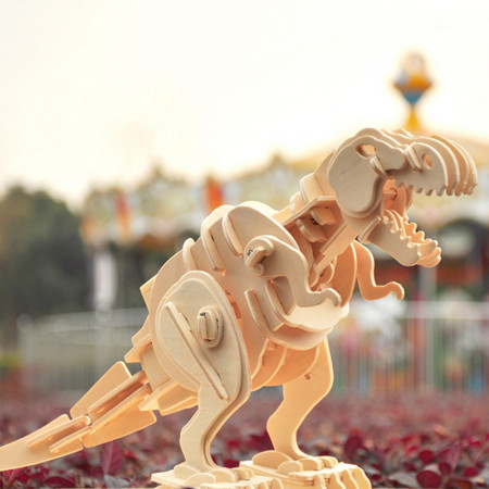 puzzle 3d din lemn dinozaur t-rex controlat prin sunet 4