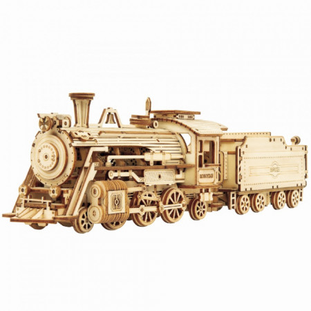 Puzzle 3D lemn Locomotiva cu aburi