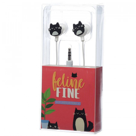Casti cu pisica neagra in cutie
