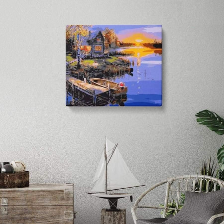 Pictura pe numere Casa de pe lac