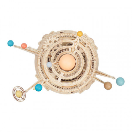 Puzzle 3D lemn sistem solar Orrery vazut de sus
