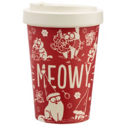cana craciun rosie din bambus simon's cat