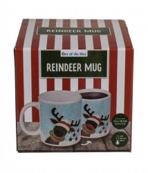 cana termosensibila ren Rudolf in cutie rosu cu alb
