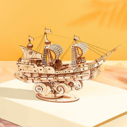 Puzzle 3D din lemn Corabie cu panze 2