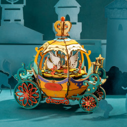Puzzle 3D din lemn Cutie muzicala Pumpkin Carriage