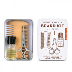 Set ingrijire barba in cutie metalica