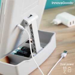 Oglinda LED si organizator pentru machiaj cu alimentare USB