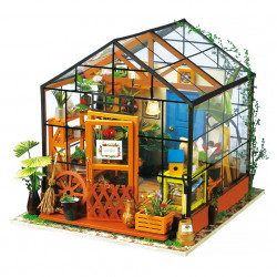 puzzle 3d din lemn casuta cu flori