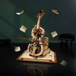 Puzzle 3D lemn Cutie muzicala Violoncel si partitura