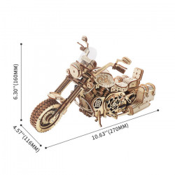 Puzzle 3D lemn Motocicleta dimensiuni