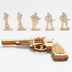 Puzzle 3D lemn Pistol si tinte